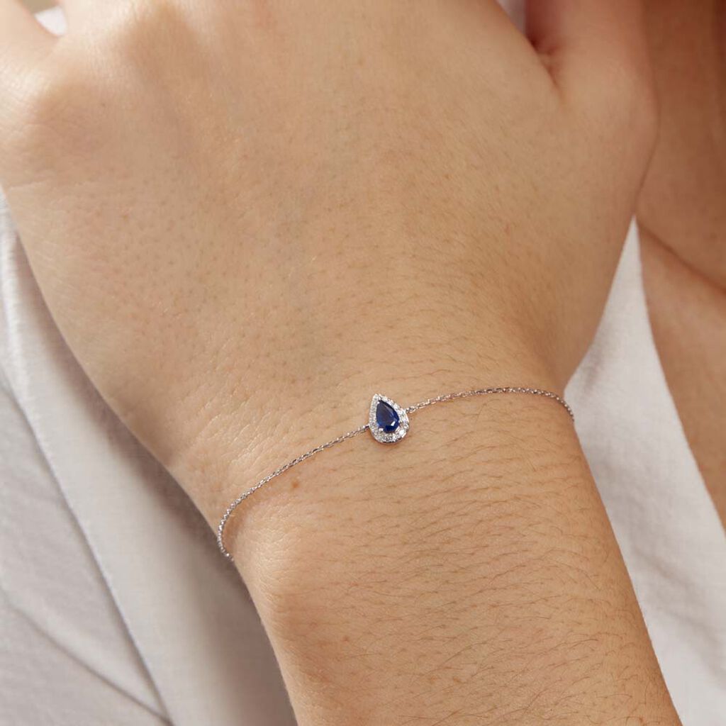 Bracelet Juliettina Or Blanc Saphir Et Diamant - Spannringe Damen | OROVIVO