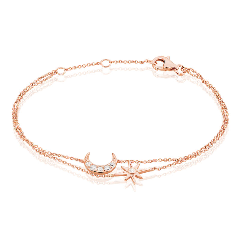 Bracelet Lannah Argent Rose Lune Etoile - Spannringe Damen | OROVIVO