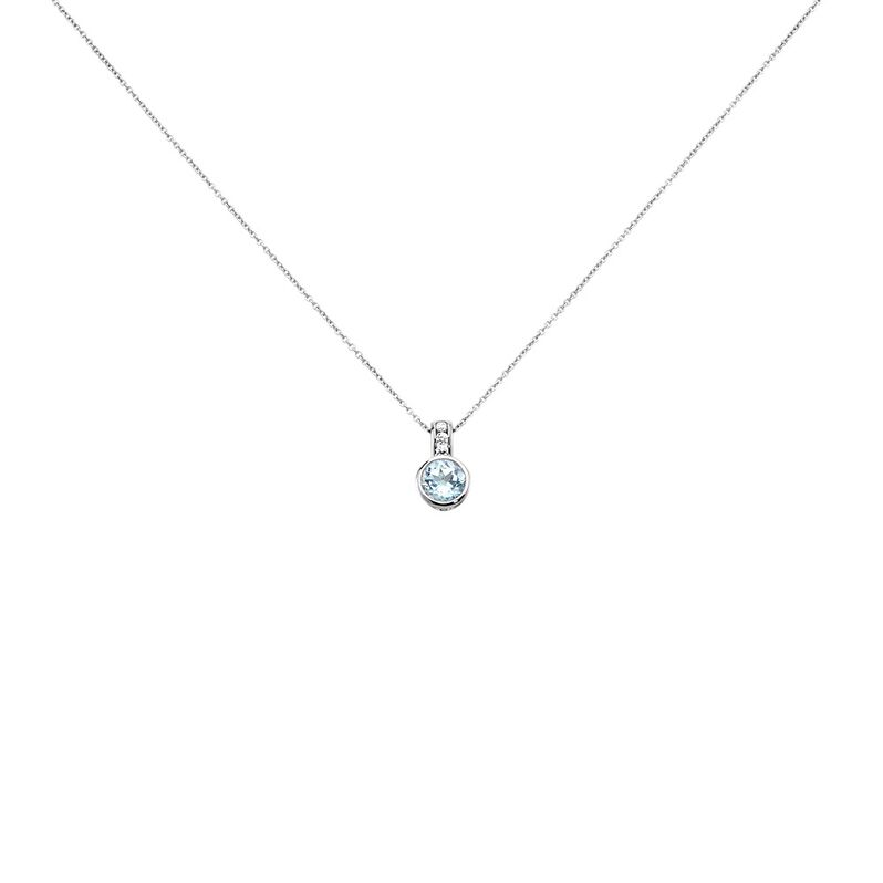 BREEZE Damen Collier Wei&szlig;gold 375 (9 Karat) Topas Himmelblau 1,55 ct Oval - Halsketten Damen | OROVIVO