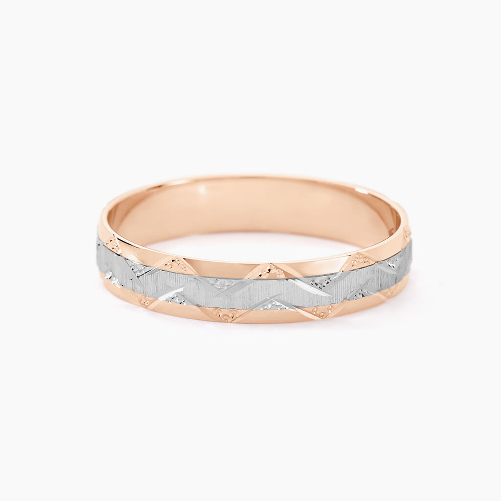 Alliance Clotilde Demi Jonc Classique Or Bicolore - Spannringe Unisex | OROVIVO