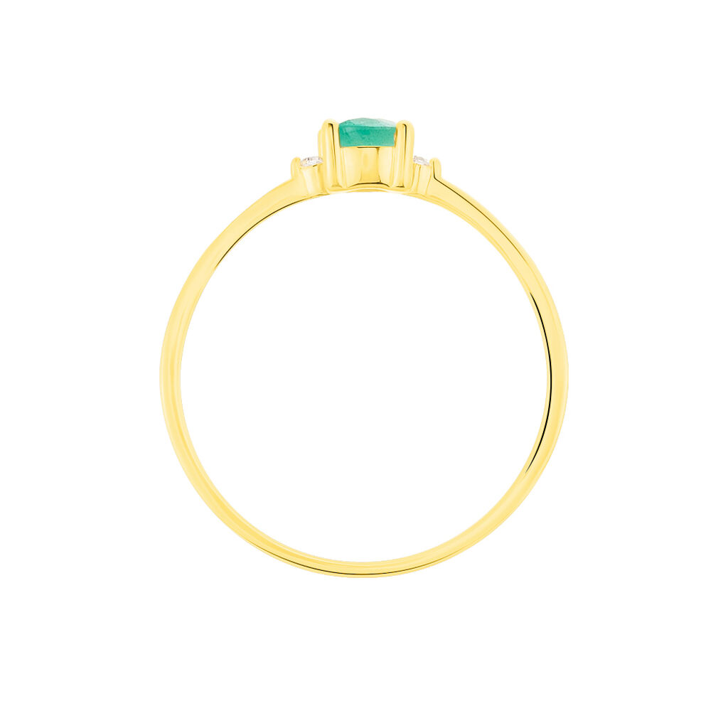 Bague Or Jaune Janah Emeraude Et Diamant - Spannringe Damen | OROVIVO
