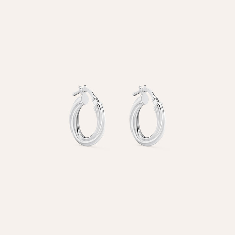 Orecchini A Cerchio Silver Collection Argento Rodiato - Spannringe Damen | OROVIVO