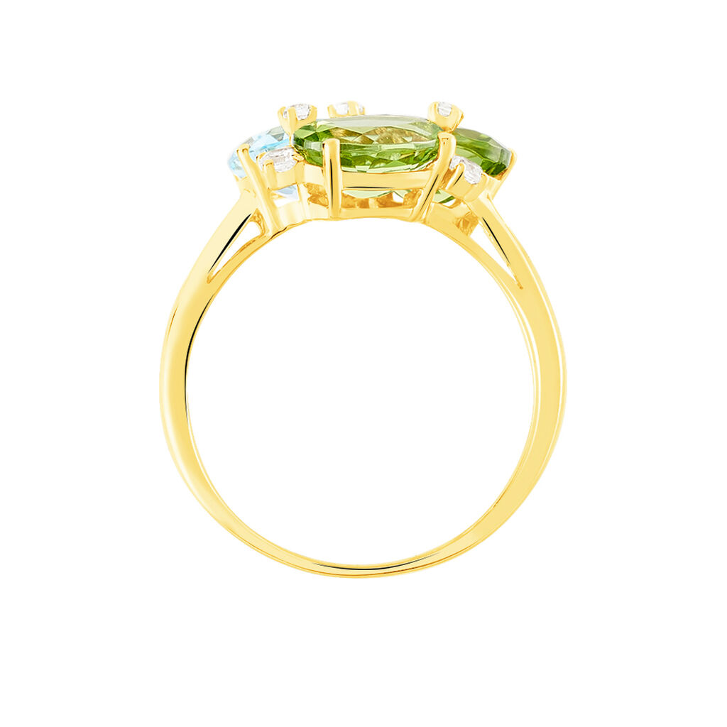 Damen Ring Gold 375 Peridot Grün 2,2ct Oval Layla 1  - Ringe mit Stein Damen | OROVIVO