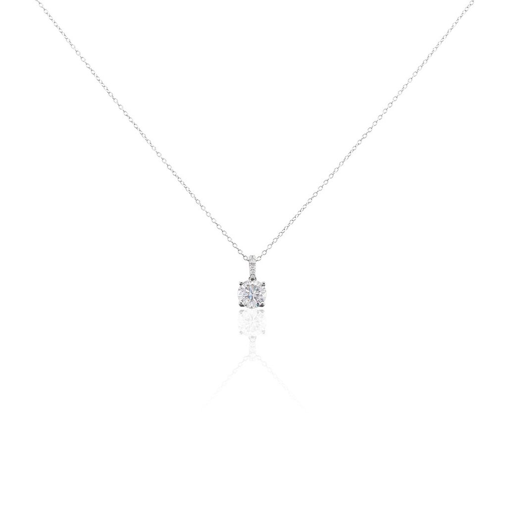 Thumbnail - PAULINA Damen Collier Silber 925 Zirkonia Weiß 2,98 ct B 1,15 mm, Collier mit Stein