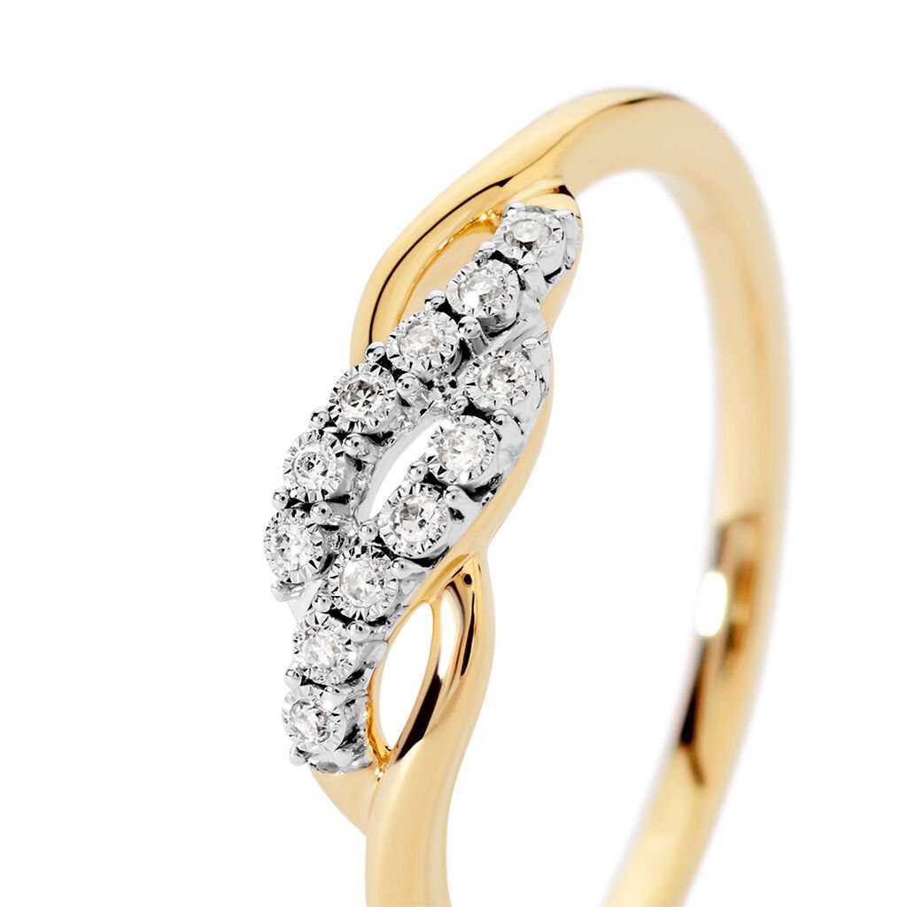 THEKLA Damen Ring Gold 375 (9 Karat) Diamant Wei&szlig; 0,04 ct