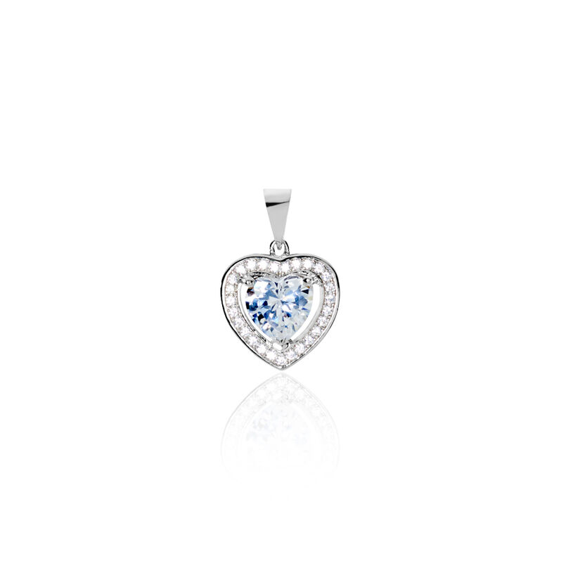 Damen Anhänger Silber 925 Zirkonia Herz Alessandra Herz 4  - Schmuckanhänger Damen | OROVIVO