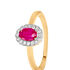 EDELGARD Damen Ring Gold 585 (14 Karat) Rubin Rot 0,5 ct Oval