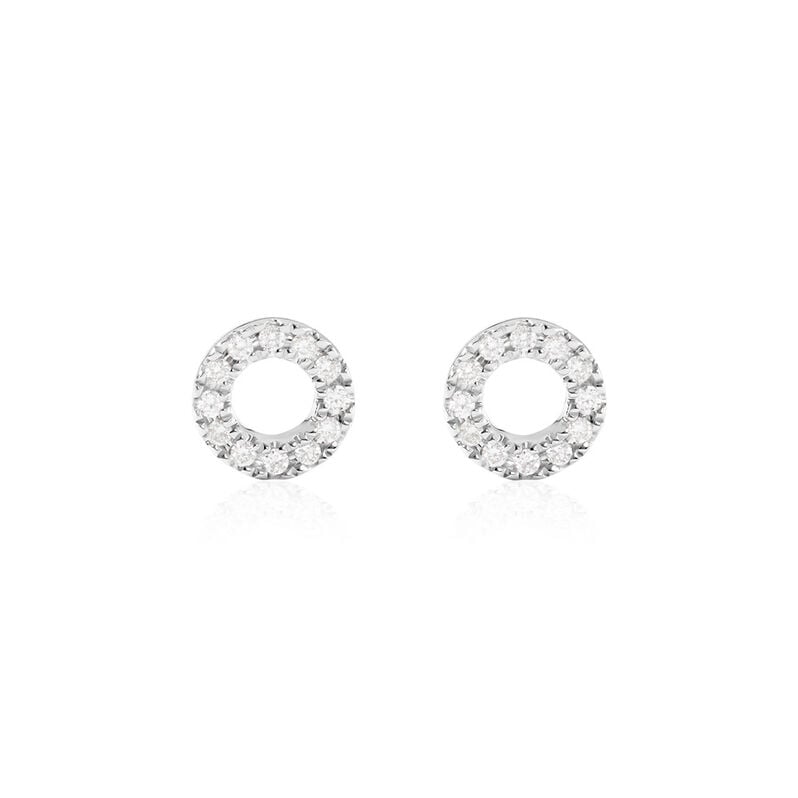 GWEN Damen Ohrstecker Wei&szlig;gold 375 (9 Karat) Diamant Wei&szlig; 0,07 ct - Ohrstecker Damen | OROVIVO