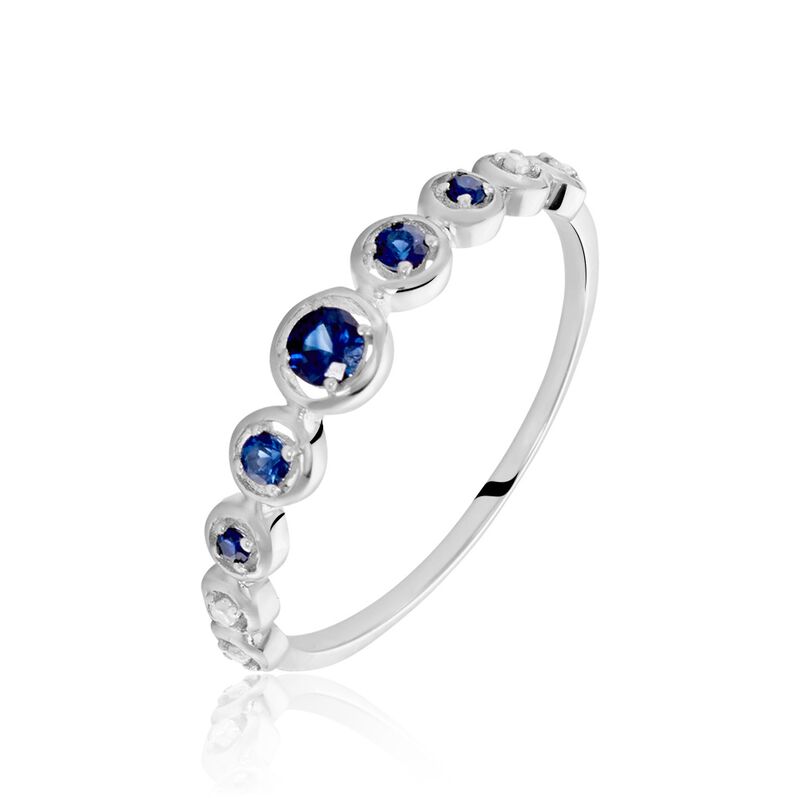 Bague Guilliane Or Blanc Saphir Et Diamant - Spannringe Damen | OROVIVO