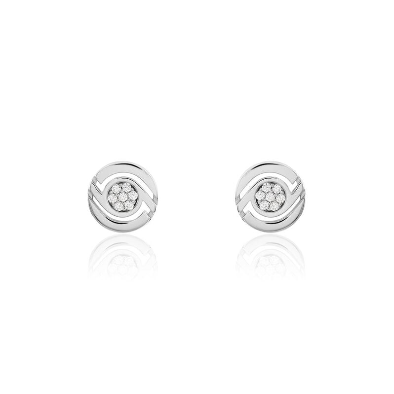 Damen Ohrstecker Silber 925 Zirkonia Kreis   - Ohrstecker Damen | OROVIVO