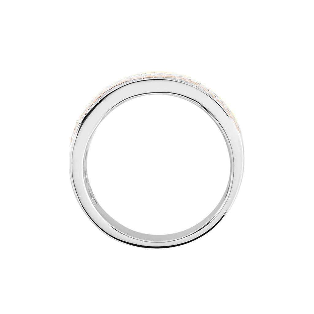 Damen Ring Silber Tricolor 925 Zirkonia Wei&szlig; 1,31 ct