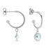 SCHARIKA Damen Creolen Silber Silber 925 Zirkonia Blau 0,3 ct Kreis