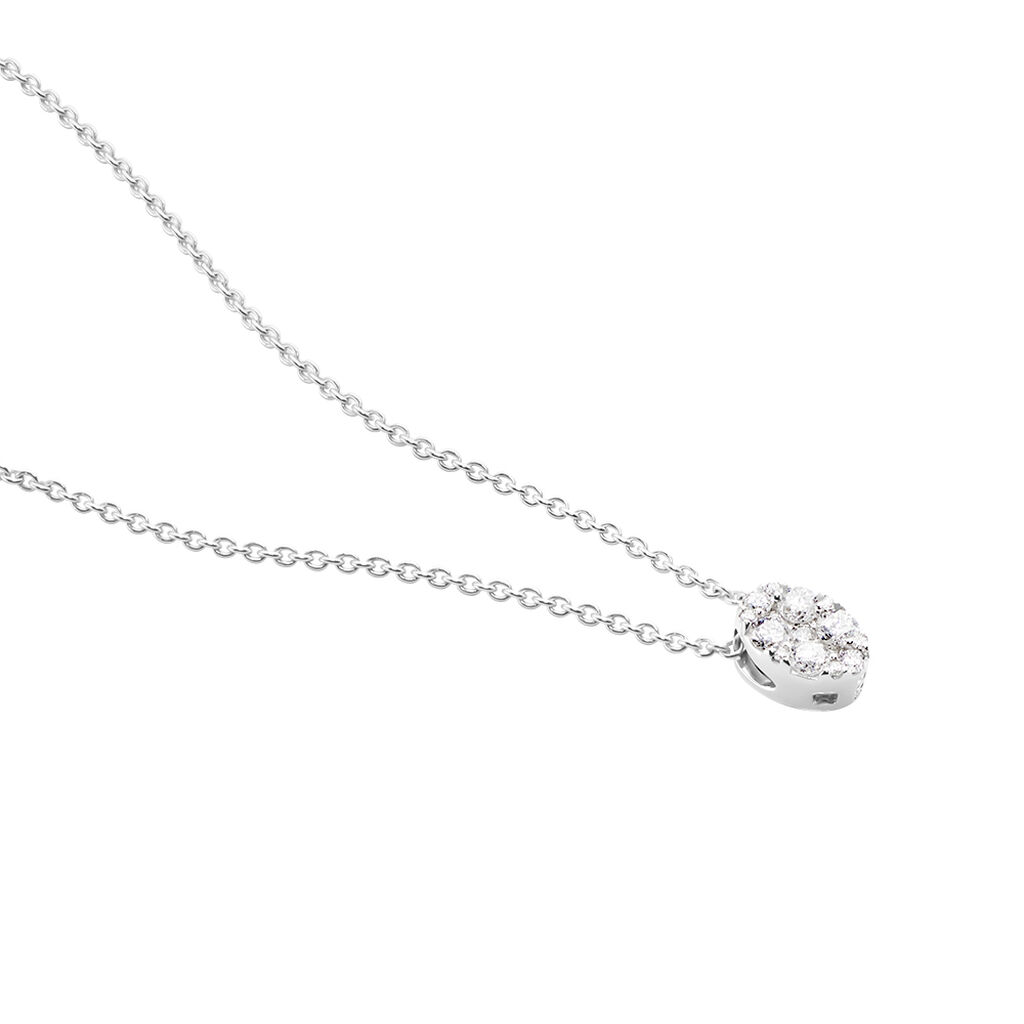 Damen Halskette Weißgold 375 Strass rhodiniert - Halsketten Damen | OROVIVO