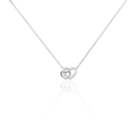 MARINA 50 Damen Collier Silber 925 Zirkonia Weiß 0,05 ct Herz - Halsketten  | OROVIVO