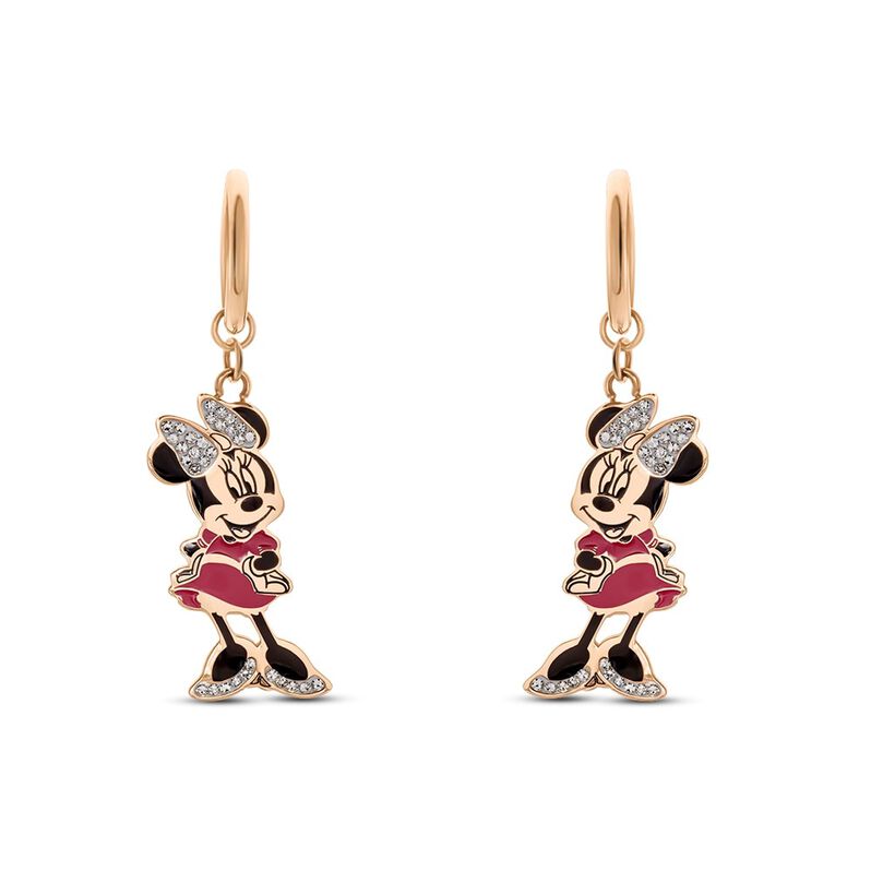 Orecchini Pendenti Mickey Mouse & Friends Acciaio Rosa Cristallo - Spannringe Damen | OROVIVO