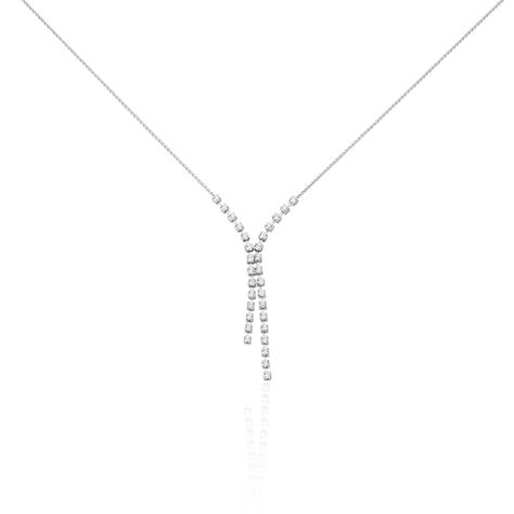 LEAH Damen Collier Wei&szlig;gold 750 (18 Karat) Diamant Wei&szlig; 0,68 ct - Halsketten  | OROVIVO