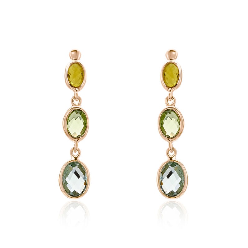 ZORNICA Damen Ohrringe Lang Silber vergoldet 925 Andere Steine Grün 1,9 ct - Ohrhänger Damen | OROVIVO