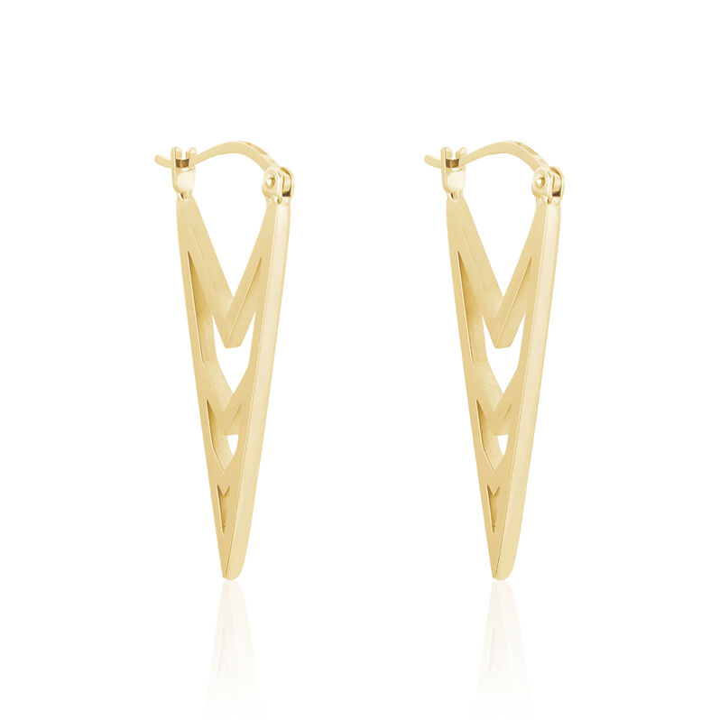 VODA Damen Ohrringe Lang Edelstahl vergoldet Dreieck - Ohrh&auml;nger Damen | OROVIVO