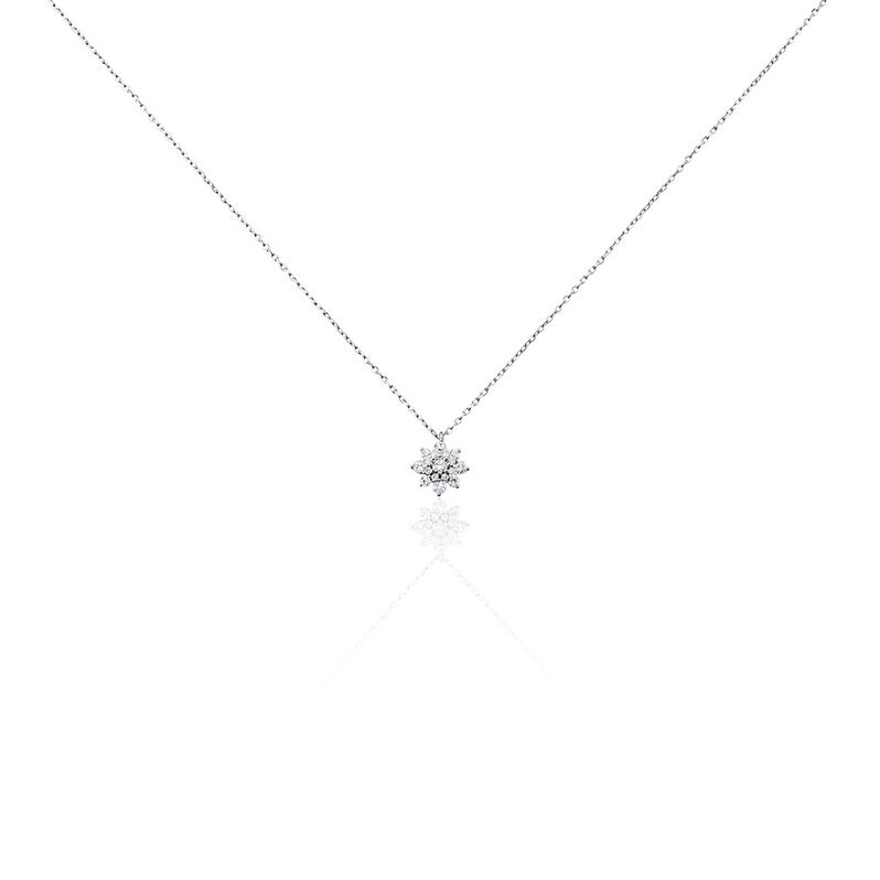 LORINA Damen Collier Silber Silber 925 Zirkonia Wei&szlig; Blume - Halsketten Damen | OROVIVO