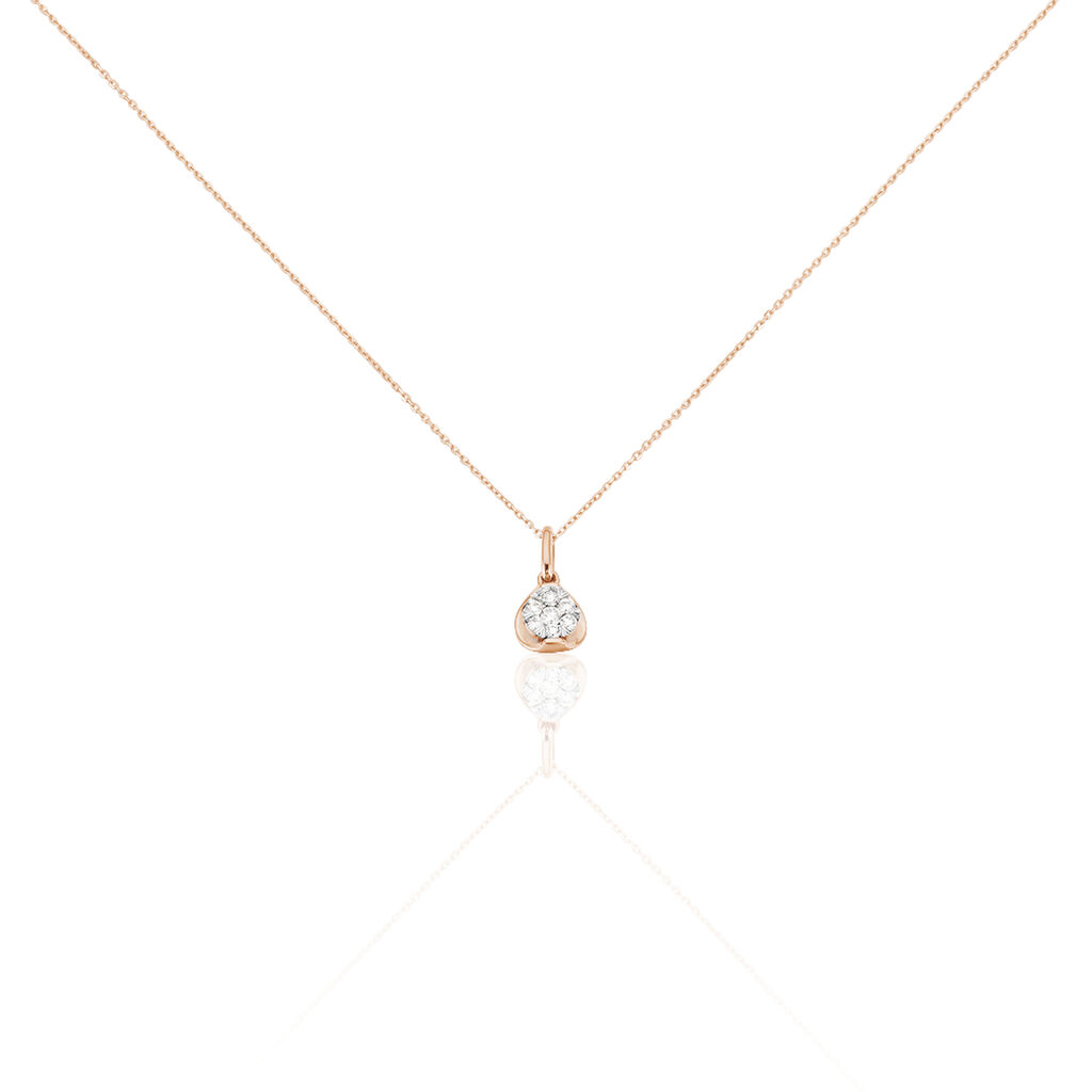 Damen Collier Rosegold 750 Diamant 0,18ct Kreis Shine - Halsketten Damen | OROVIVO