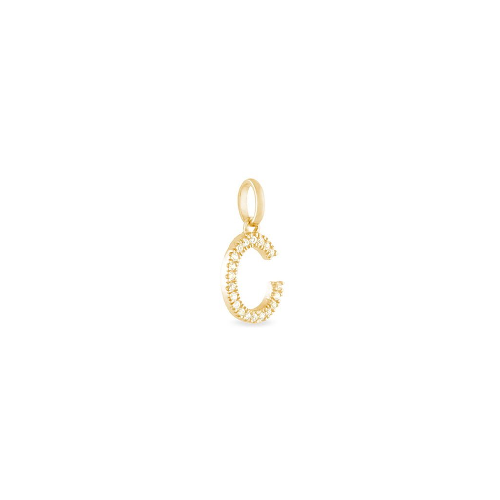 Anhänger Gold 375 Zirkonia Buchstabe C - Schmuckanhänger Familie | OROVIVO