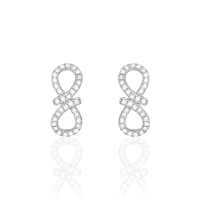 Boucles D'oreilles Puces Solea Or Blanc Diamant - Spannringe Damen | OROVIVO