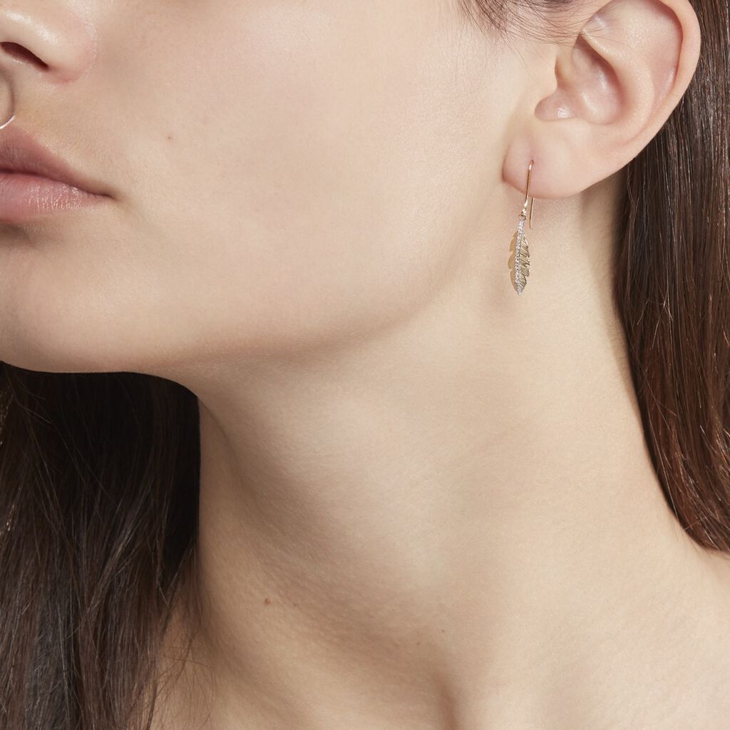 Boucles D'oreilles Pendantes Paola Or Jaune Diamant - Spannringe Damen | OROVIVO