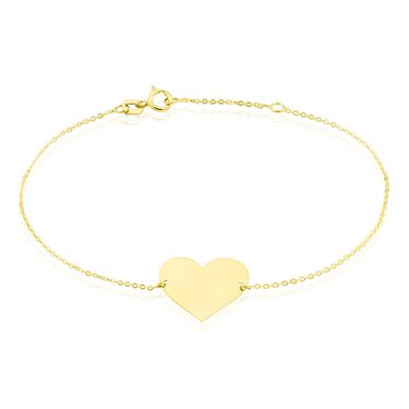 Valeria Gravur Damen Armband Gold 375 (9 Karat) Herz B 0,2 mm