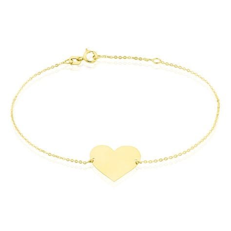 Valeria Gravur Damen Armband Gold 375 (9 Karat) Herz B 0,2 mm