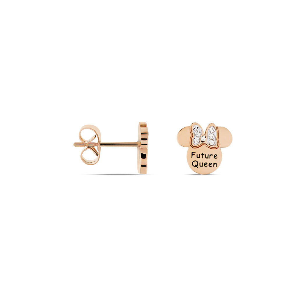 DISNEY Ohrstecker Edelstahl Roségold Kristall Steine Minnie Maus FUTURE QUEEN - Ohrstecker Familie | OROVIVO