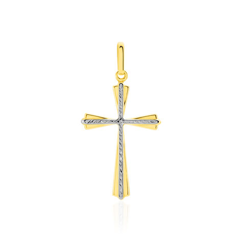 Kreuz Anhänger Gold 375 Bicolor Corantin - Schmuckanhänger Unisex | OROVIVO
