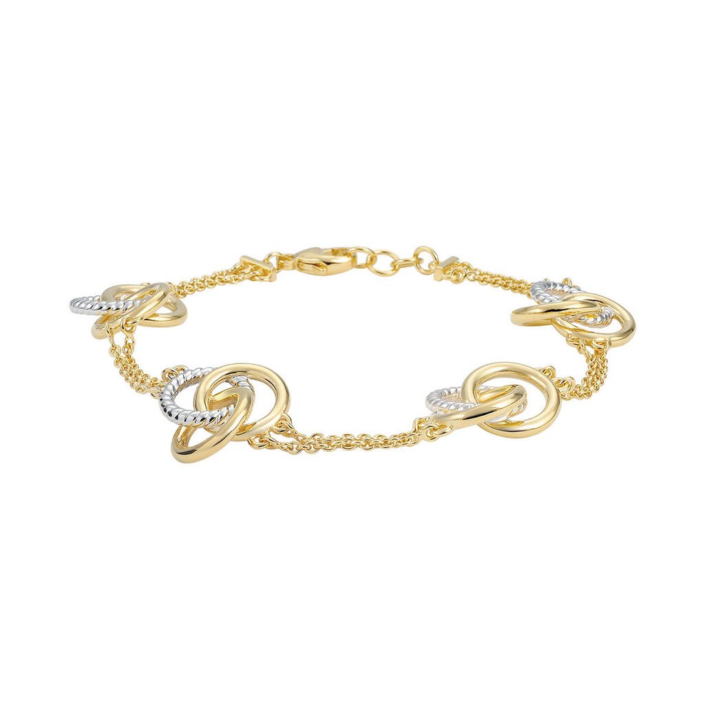 Damen Armband Messing 18 Karat Vergoldet Bicolor Biska - Armbänder mit Anhänger Damen | OROVIVO