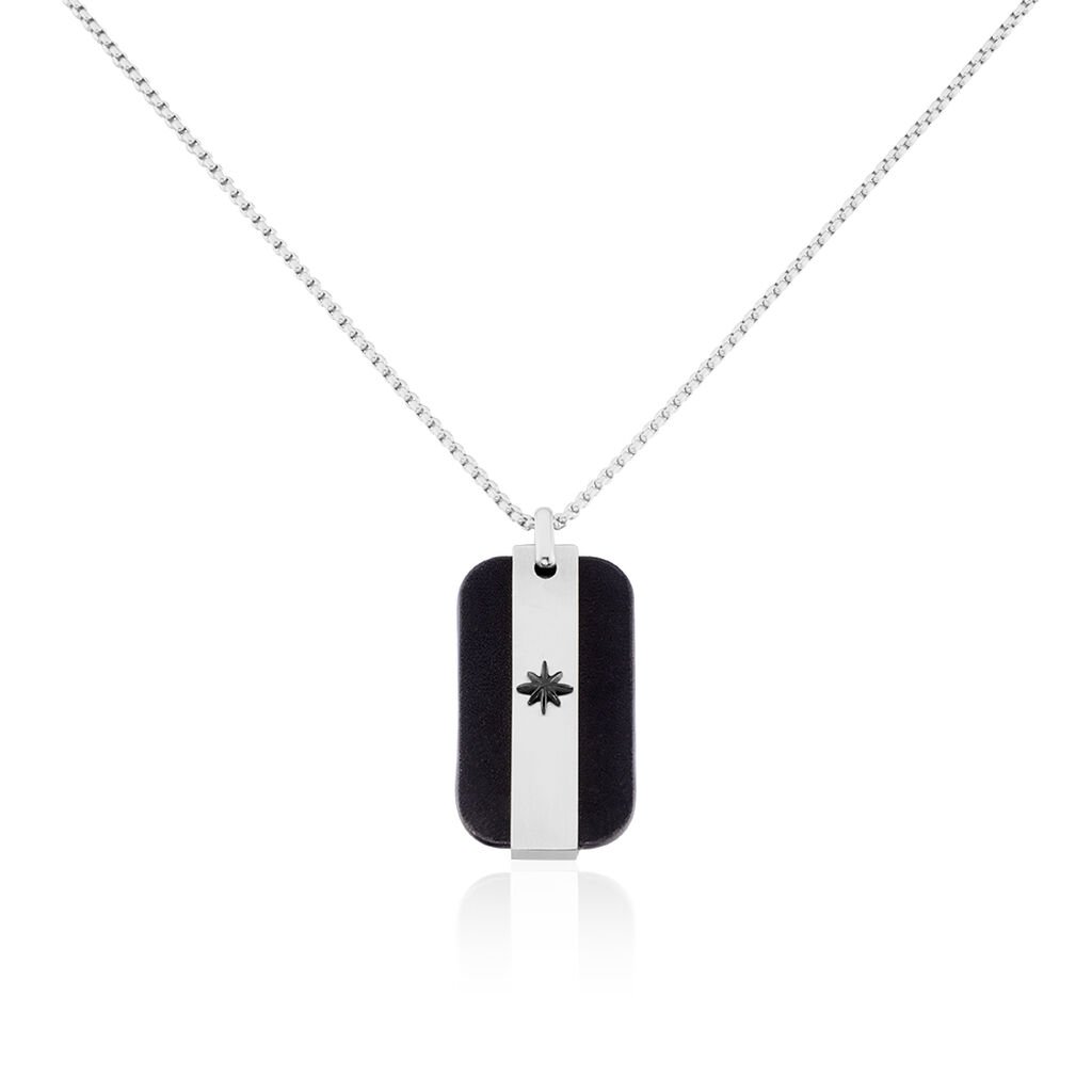 Herren Collier Edelstahl Bicolor Kreuz B 2,5 mm, Collier ohne Stein