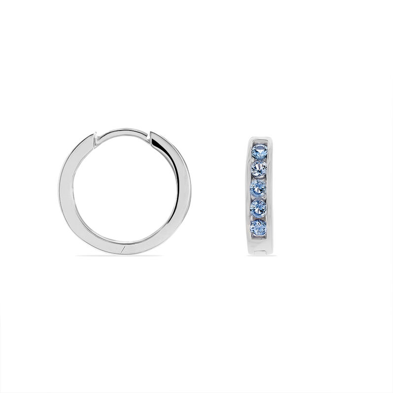 Damen Creolen Silber 925 Synthetischer Stein Blau - Creolen Damen | OROVIVO