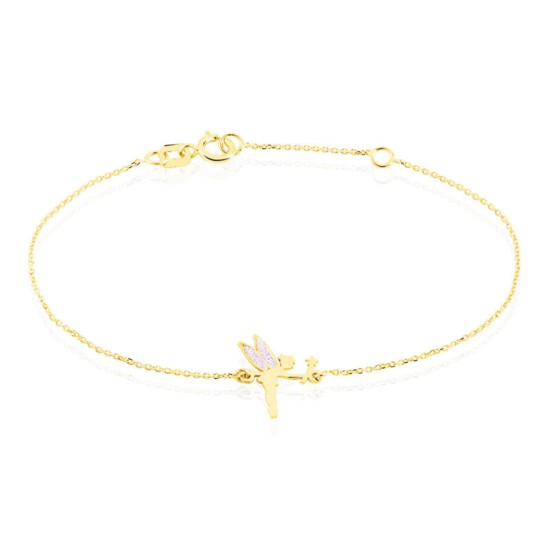 Bracelet Or Jaune Phillie Fee Glitter Rose - Spannringe Kinder | OROVIVO