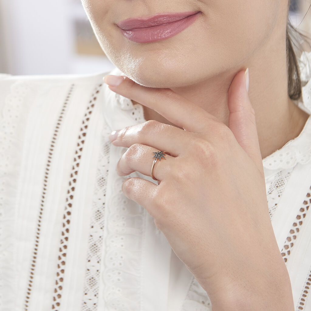 Bague Or Rose Laetia Etoile Diamants Noi - Spannringe Damen | OROVIVO