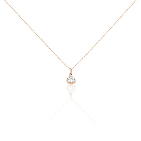 SHINE Damen Collier Rosegold 750 (18 Karat) Diamant Weiß 0,18 ct Kreis - Halsketten  | OROVIVO