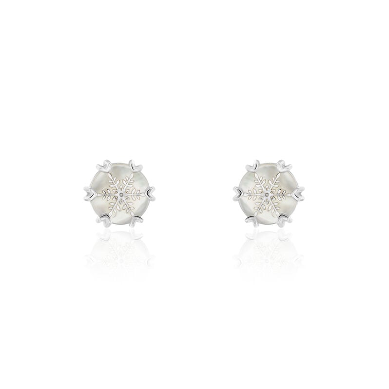 FROSTY Damen Ohrstecker Silber 925 Perlmutt Perlmutt Schneeflocke - Ohrstecker Damen | OROVIVO
