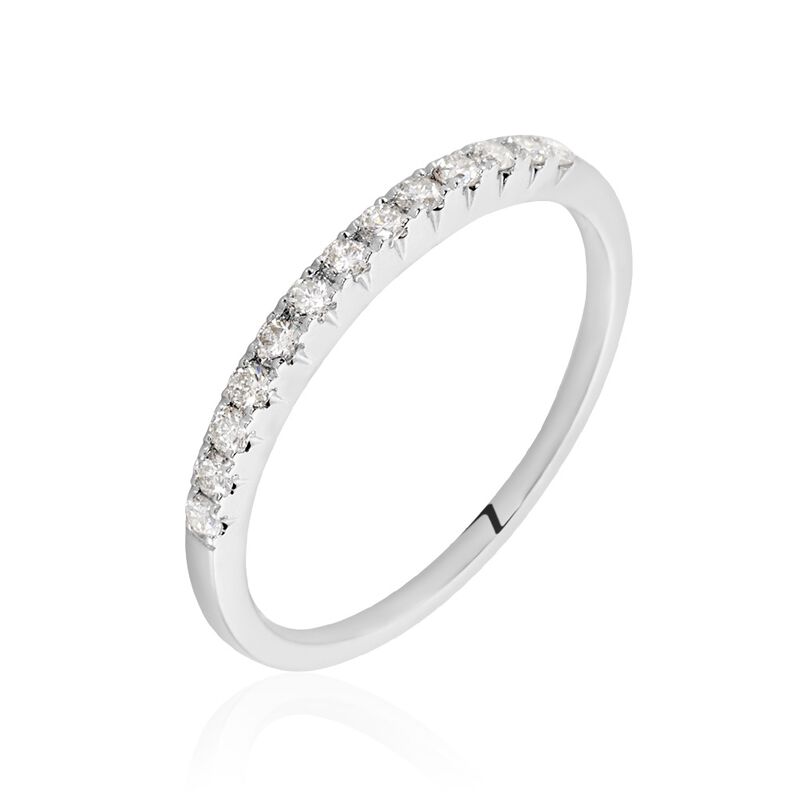 Memo Luisa Damen Trauring Wei&szlig;gold 375 (9 Karat) Diamant Wei&szlig; 0,080 ct B 1,7 mm - Eheringe mit Stein Damen | OROVIVO