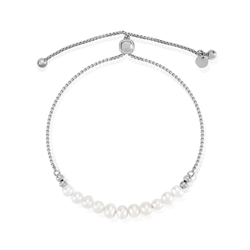 Damen Armband Silber Silber 925 Rund Weiß Boules 2,4cm 15mm - Armbänder mit Anhänger Damen | OROVIVO