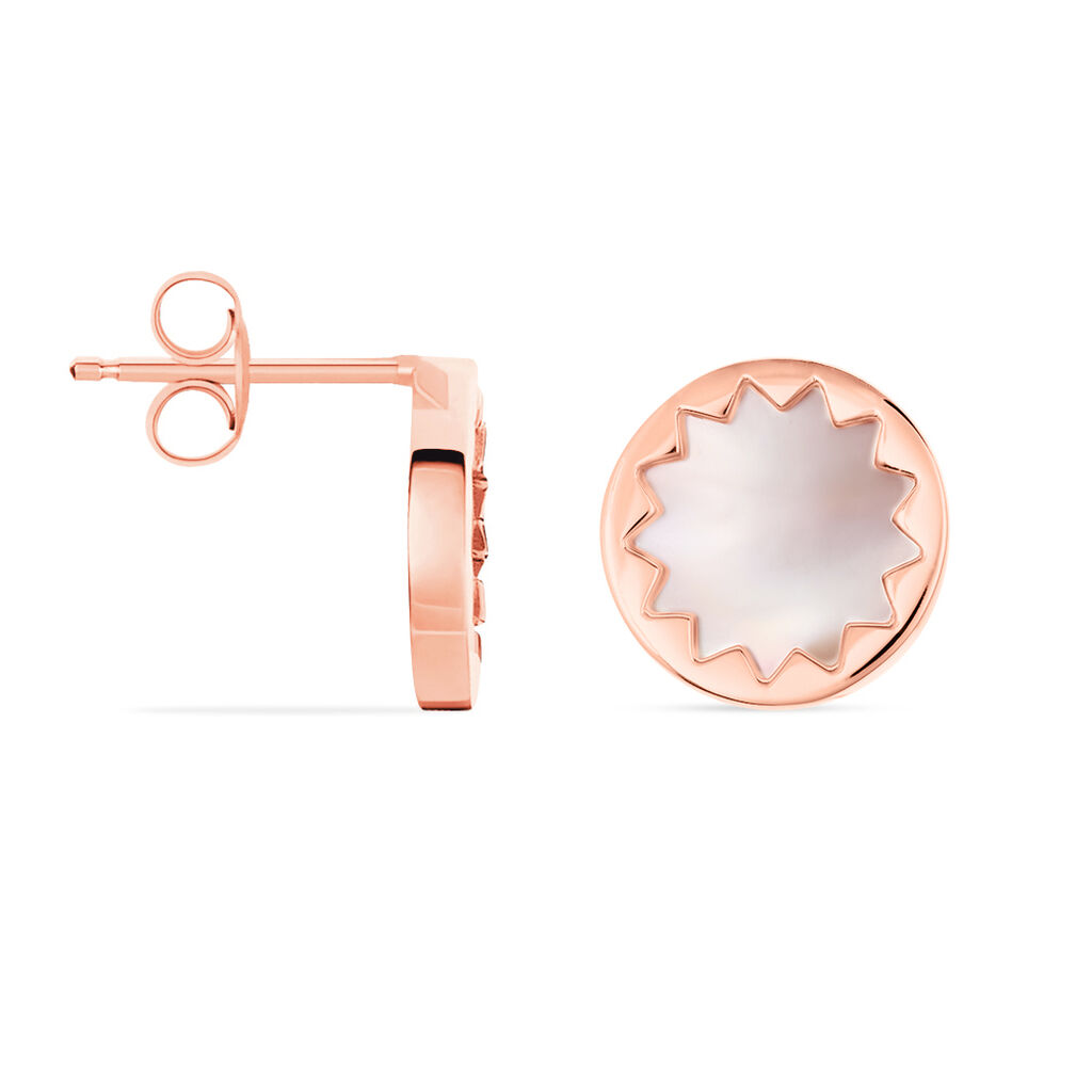 MILANKA Damen Ohrstecker Silber rosevergoldet 925 Perlmutt Perlmutt Sonne