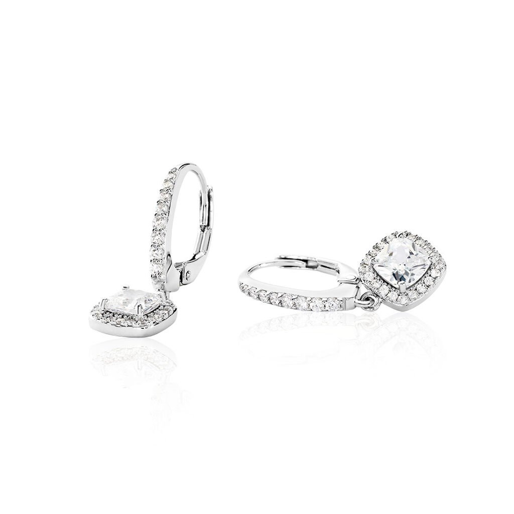 Thumbnail - SIENNA Damen Ohrringe Lang Silber 925 Zirkonia Weiß 1,7 ct Viereck, Ohrringe Lang mit Stein