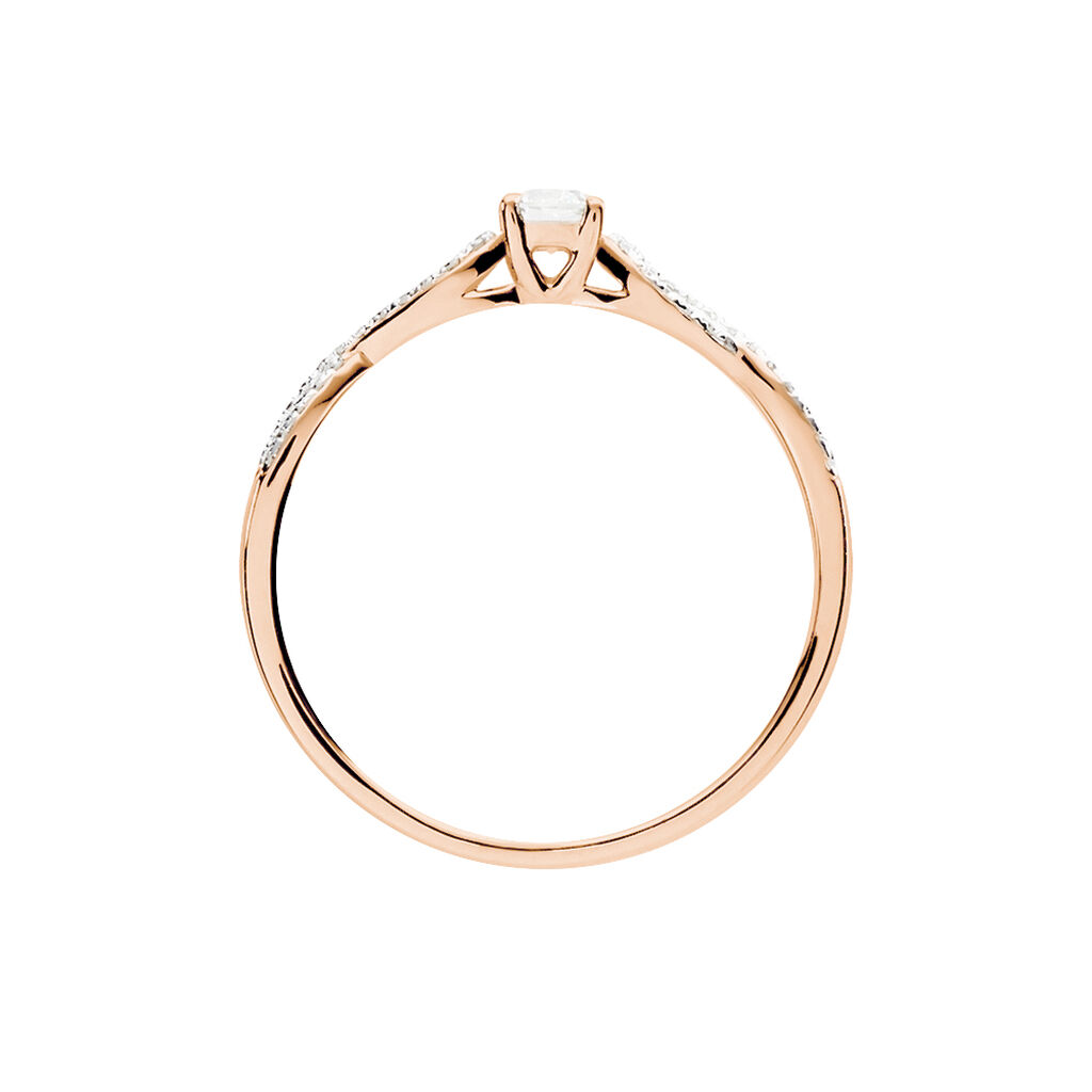 Bague Solitaire Livia Or Rose Diamant - Spannringe Damen | OROVIVO
