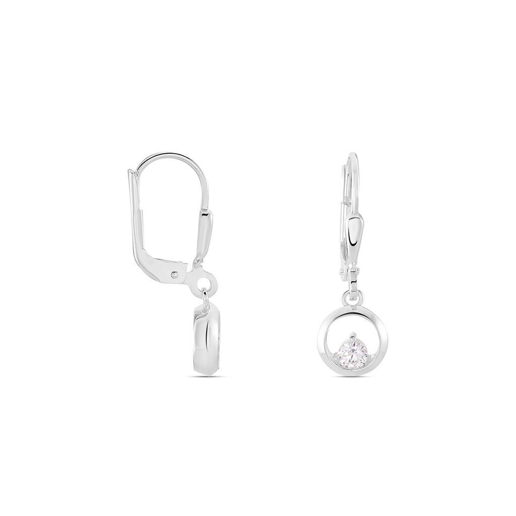 INDIA Damen Ohrringe Lang Silber 925 Zirkonia Wei&szlig;