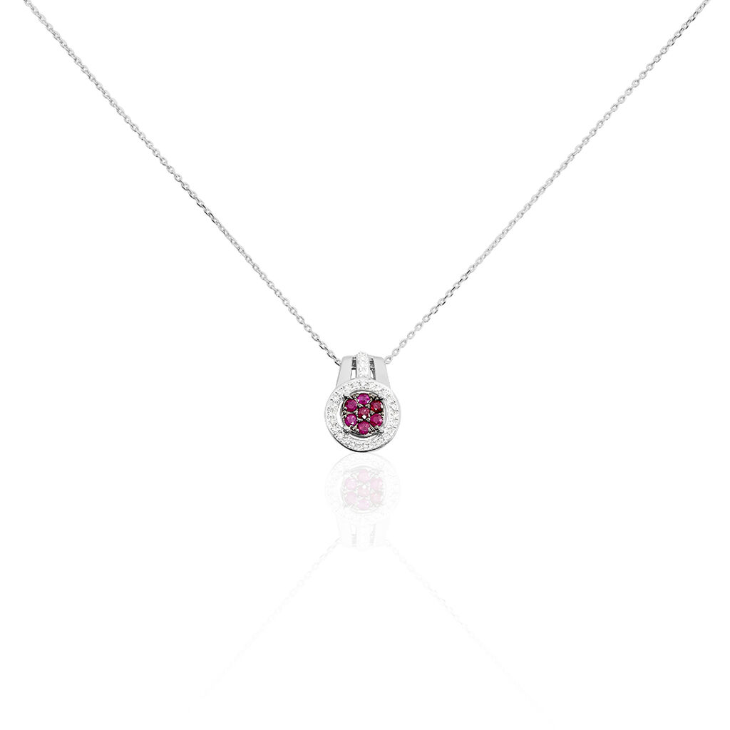 Collier Or Weiss Lise-laure Et Rubis - Spannringe Damen | OROVIVO