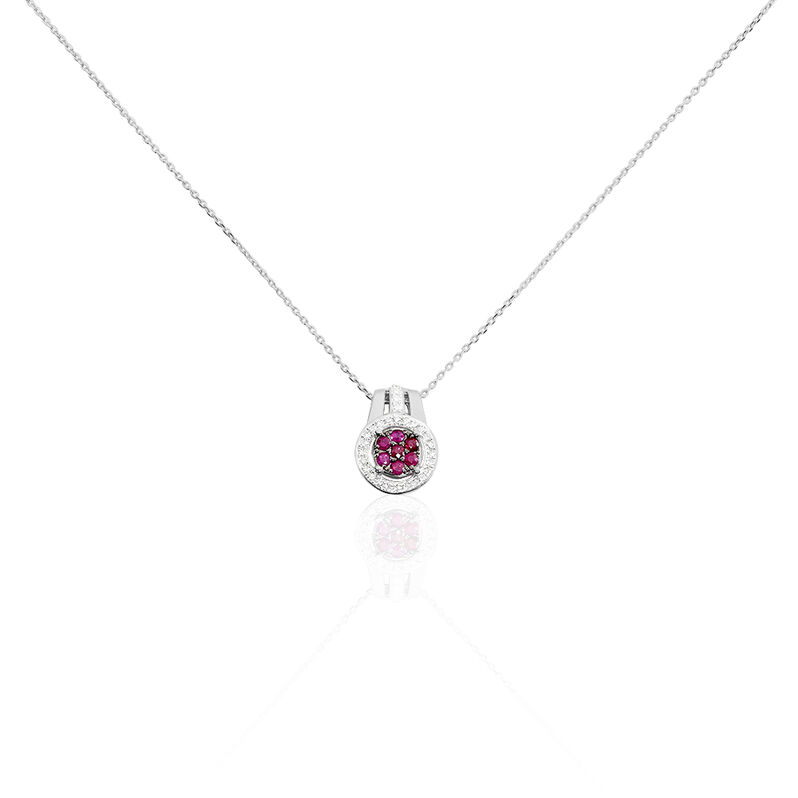 Collier Or Weiss Lise-laure Et Rubis - Spannringe Damen | OROVIVO