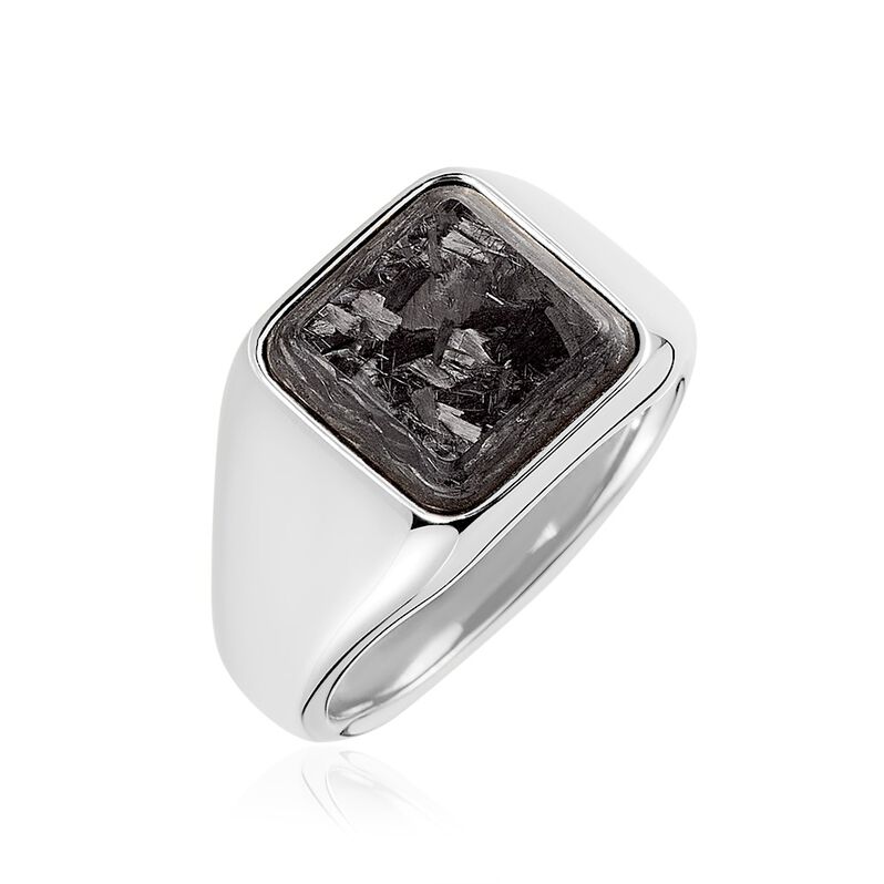 Chevali&egrave;re Brut Acier Argent&eacute; - Siegelringe Herren | OROVIVO