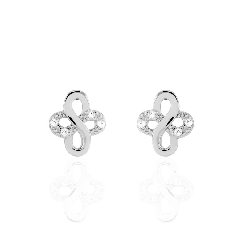 Boucles D'oreilles Puces Renetaae Argent Blanc Oxyde De Zirconium - Spannringe Damen | OROVIVO