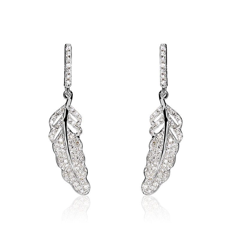Boucles D'oreilles Puces Celie Or Blanc Diamant - Spannringe Damen | OROVIVO