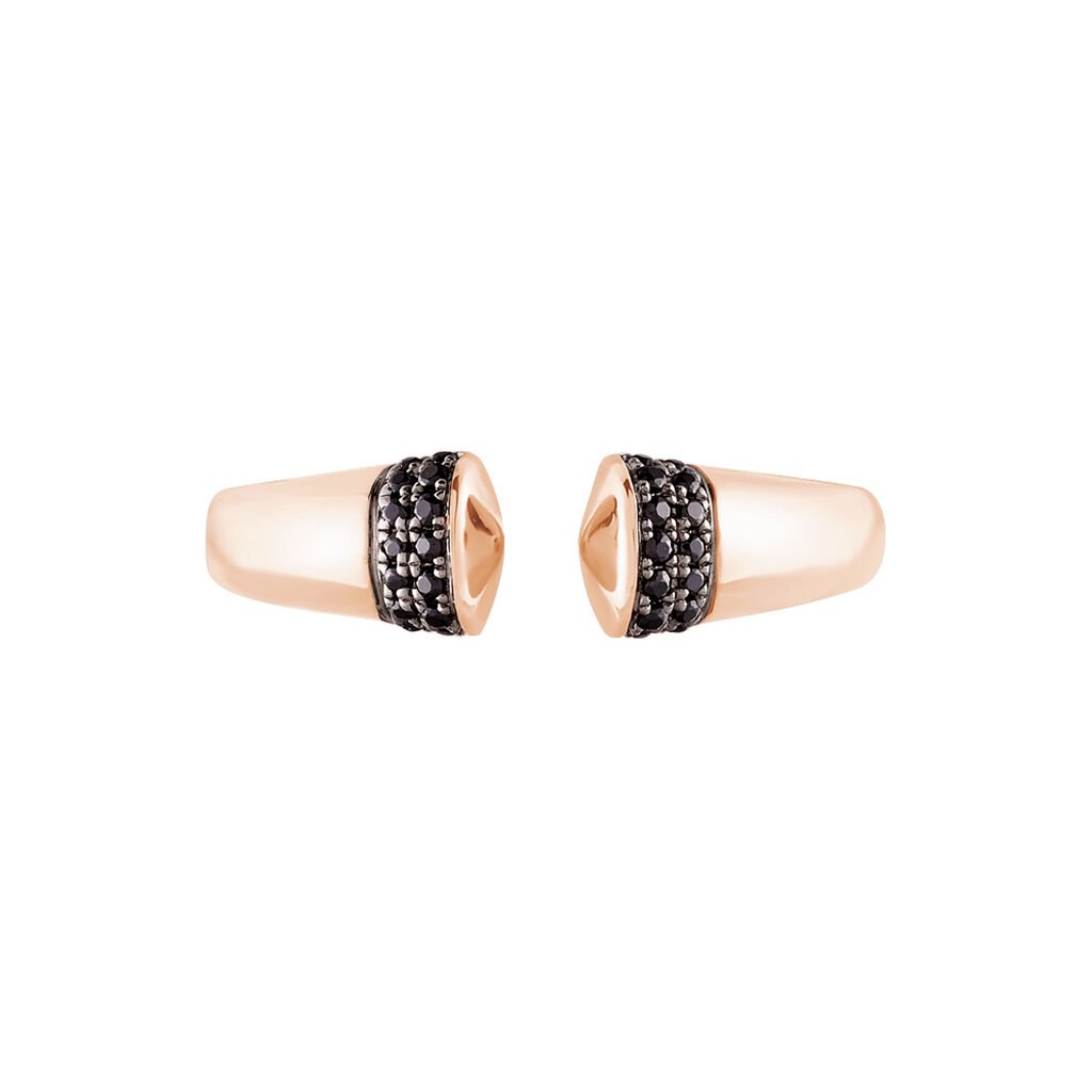 KIARA Damen Ring Rosegold 375 (9 Karat) Zirkonia Schwarz